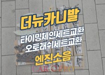 더뉴카니발 쇠부딪히는소음으로  타이밍체인과오토래쉬세트 교환 정비