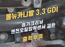 올뉴카니발 3.3 GDI 출력부족으로 흡기크리닝 정비
